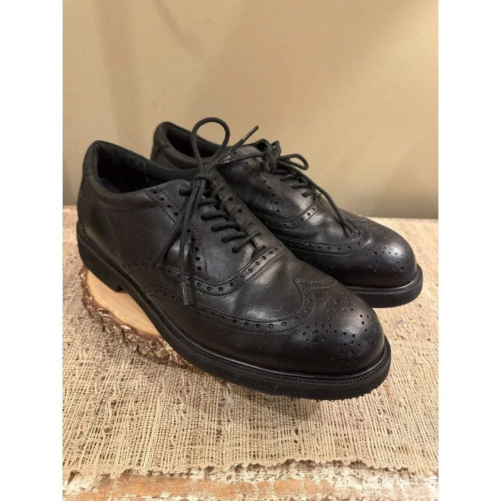 Rockport‎ Men's Dressports Steel Toe Wing Tip Oxford RK6741 Black Leather 10.5